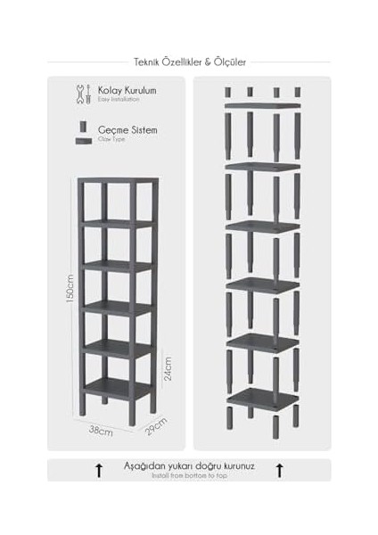 Life 6 Katlı Plastik Beyaz Mutfak Rafı MIT1044 fiyatları