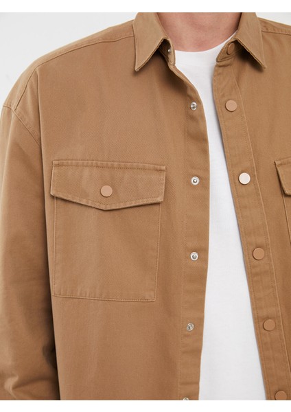 Yeni Sezon Rahat Kalıp Uzun Kollu Gabardin Erkek Gömlek Ceket modelleri