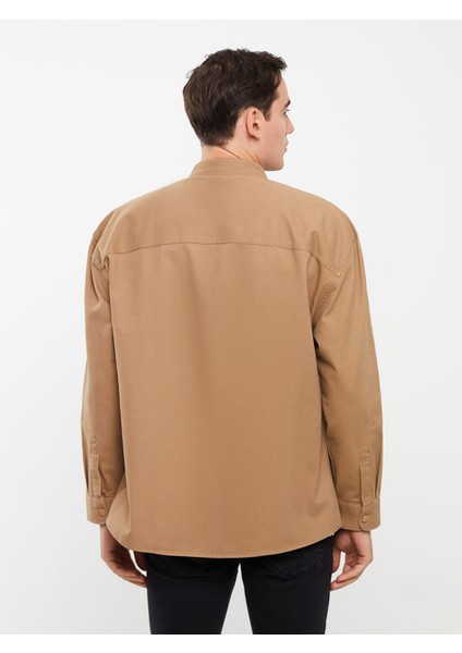 Yeni Sezon Rahat Kalıp Uzun Kollu Gabardin Erkek Gömlek Ceket fırsatları