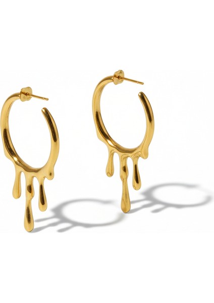 Halka Su Damlası Çelik Küpe