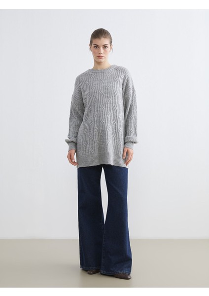 Yeni Sezon Bisiklet Yaka Kendinden Desenli Kadın Triko Kazak fiyatları