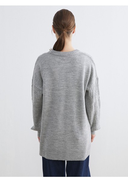 Yeni Sezon Bisiklet Yaka Kendinden Desenli Kadın Triko Kazak fırsatları