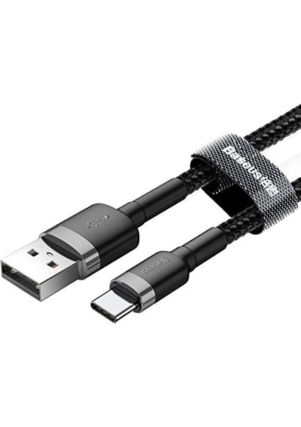 Cafule Serisi, Şarj & Data Aktarım Kablosu, Gri - Siyah, 2 M, 2 A, USB Type A &usb Type C modelleri