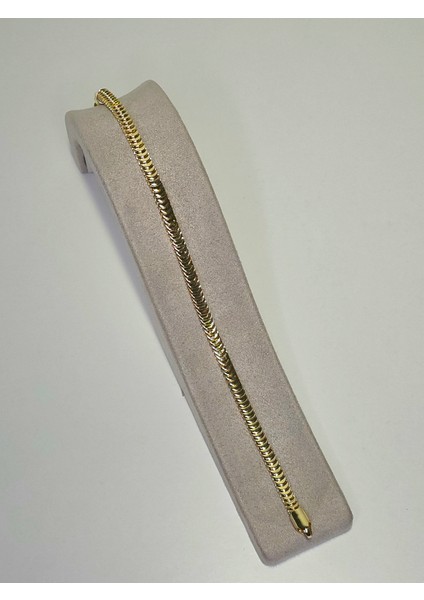 Çelik Balık Sırtı Yılan Zincir Bileklik Gold Renk Ince Zarif Minimalist Şık