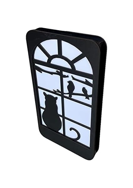 LED Işıklı Kedi Desenli Ahşap Dekor modelleri