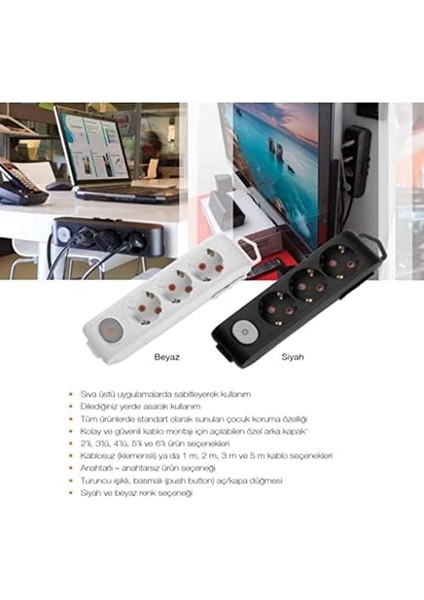 Multi-Let Priz Anahtarlı Topraklı Kablolu Çocuk Korumalı 5 mt fiyatları