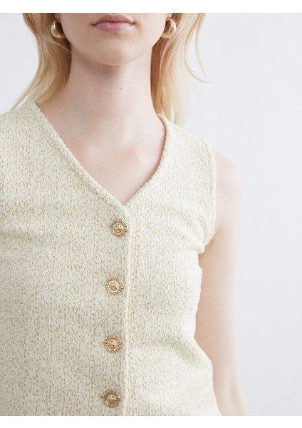 Yeni Sezon V Yaka Ekose Kadın Yelek modelleri