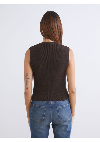 Yeni Sezon Bisiklet Yaka Kadın Triko Yelek fırsatları