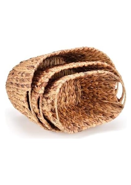 3'lü Kulplu Hasır Sepet Organizer –, El Yapımı, Organik, Dekoratif Saklama Sepeti – Çok Amaçlı Kullanım Için Ideal Kutu modelleri