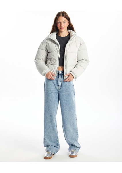 Yeni Sezon Dik Yaka Oversize Kadın Şişme Mont fiyatları