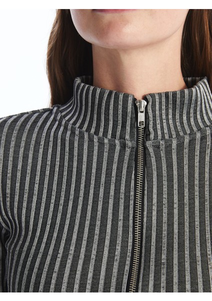 Yeni Sezon Dik Yaka Dokulu Kadın Hırka modelleri