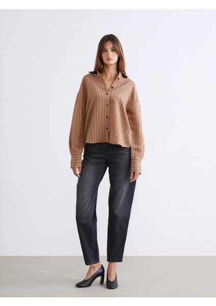 Yeni Sezon Çizgili Poplin Kadın Gömlek fiyatları