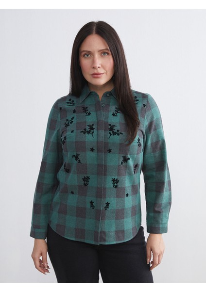 Yeni Sezon Büyük Beden Ekose Kadın Oduncu Gömlek