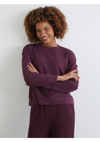 Yeni Sezon Bisiklet Yaka Oversize Kadın Sweatshirt