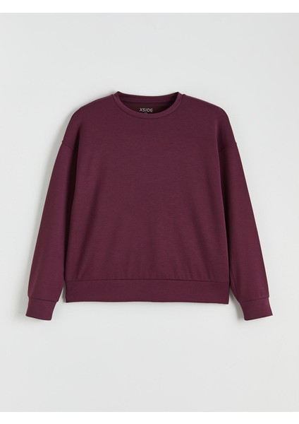 Yeni Sezon Bisiklet Yaka Oversize Kadın Sweatshirt indirimleri