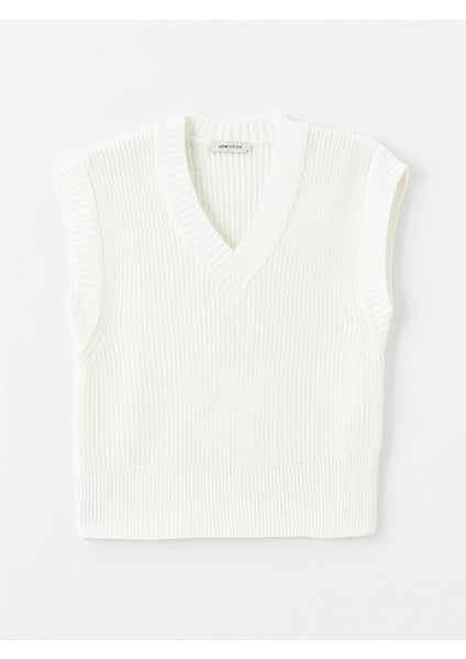 Yeni Sezon V Yaka Dokulu Kadın Triko Süveter indirimleri