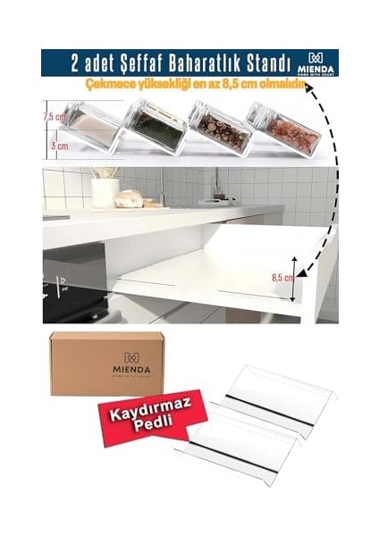 2 Adet Kaydırmaz Pedli Şeffaf Çekmece Içi Düzenleyici Mhydkplx2 modelleri