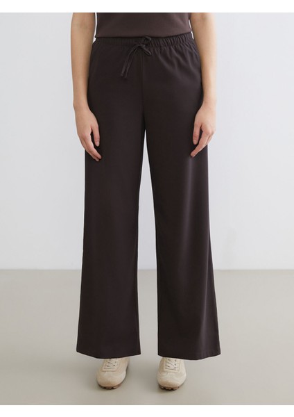 Yeni Sezon Beli Lastikli Geniş Paça Kadın Pantolon fiyatları