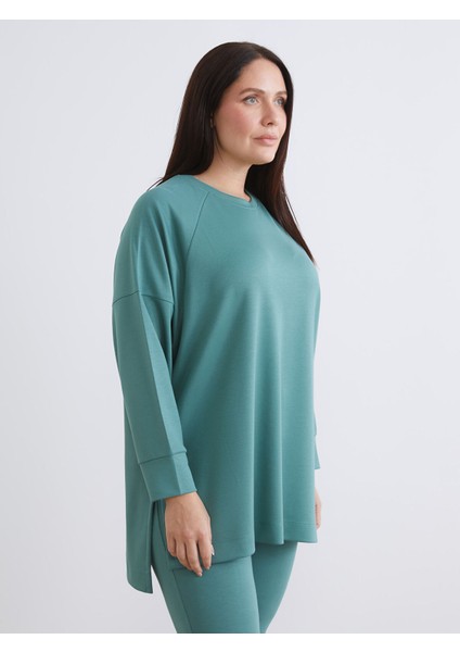 Yeni Sezon Bisiklet Yaka Oversize Kadın Sweatshirt Tunik fiyatları