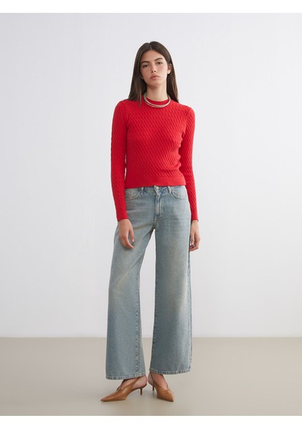 Yeni Sezon Bisiklet Yaka Kendinden Desenli Kadın Triko Kazak fiyatları