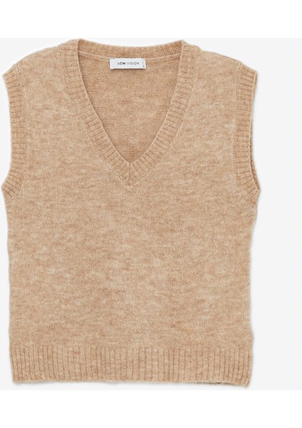 Yeni Sezon Kadın V Yaka Düz Triko Süveter indirimleri