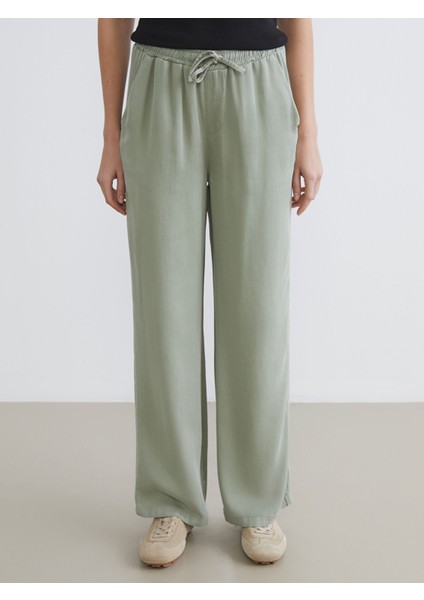 Yeni Sezon Beli Lastikli Geniş Paça Kadın Pantolon fiyatları