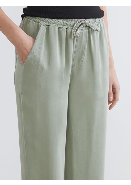 Yeni Sezon Beli Lastikli Geniş Paça Kadın Pantolon modelleri