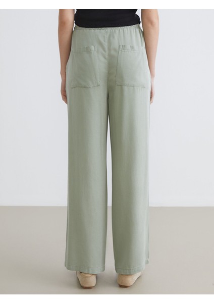 Yeni Sezon Beli Lastikli Geniş Paça Kadın Pantolon fırsatları