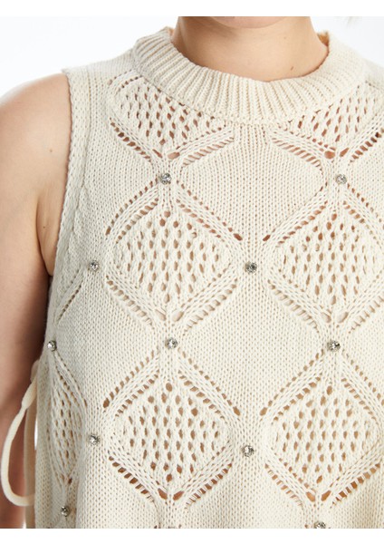 Yeni Sezon Bisiklet Yaka Ajurlu Kadın Triko Süveter modelleri