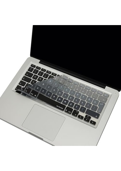 MacBook Air Pro Klavye Koruyucu Yıkanabilir Silikon Us Dikdörtgen Enter Amerikan Ingilizce Için Türkçe Q Klavye Koruyucu Air Pro Eski USB Li Model 2008/2017 Uyumlu Siyah Gri modelleri