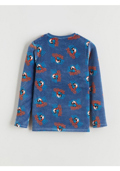 Yeni Sezon Bisiklet Yaka Kadife Erkek Çocuk Pijama Takımı fırsatları