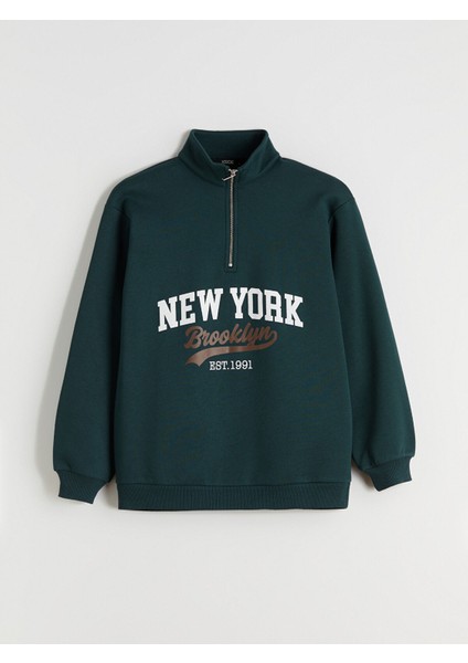 Yeni Sezon New York Baskılı Oversize Kadın Kalın Sweatshirt indirimleri