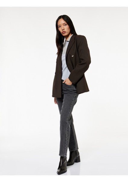 Slim Fit Cepli Düğmeli Pamuklu Yıkamalı Düz Paça Jean Pantolon - Straight Jeans fiyatları