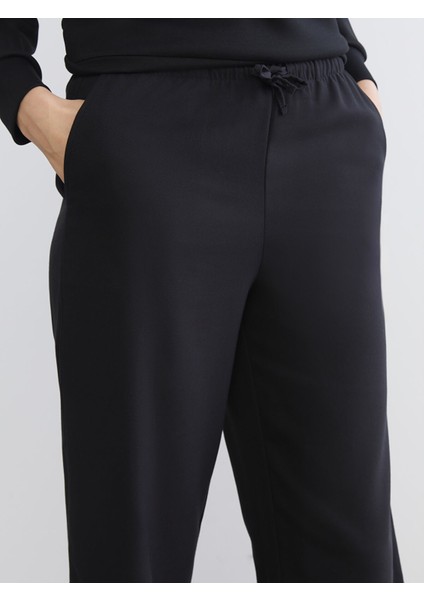 Yeni Sezon Beli Lastikli Geniş Paça Kadın Pantolon modelleri