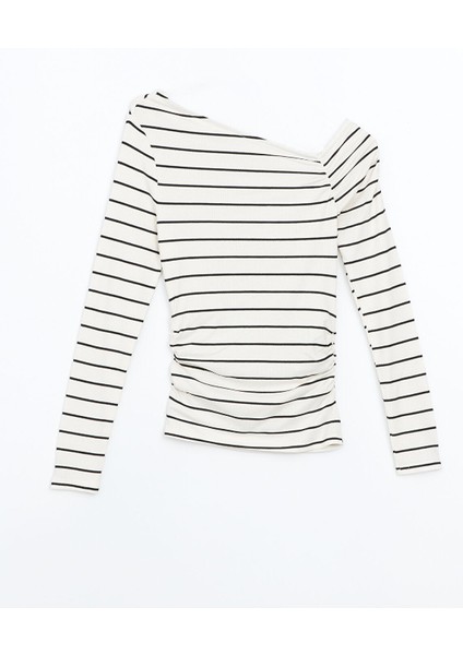 Yeni Sezon Kayık Yaka Çizgili Kadın Body indirimleri