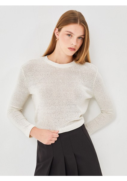 Yeni Sezon Bisiklet Yaka Dokulu Kadın Tişört