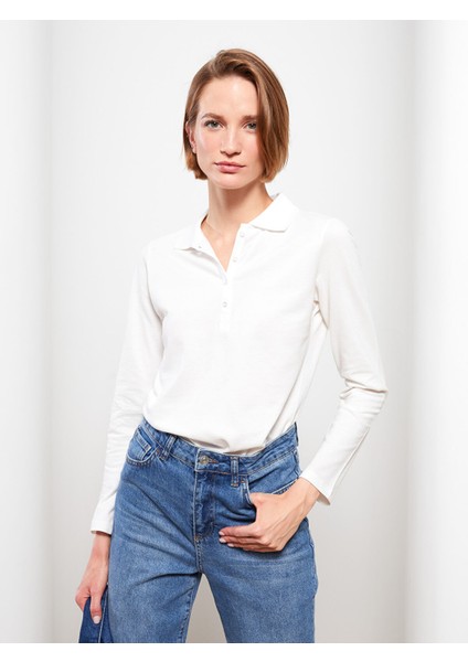 Yeni Sezon Polo Yaka Düz Uzun Kollu Pike Kadın Tişört fiyatları