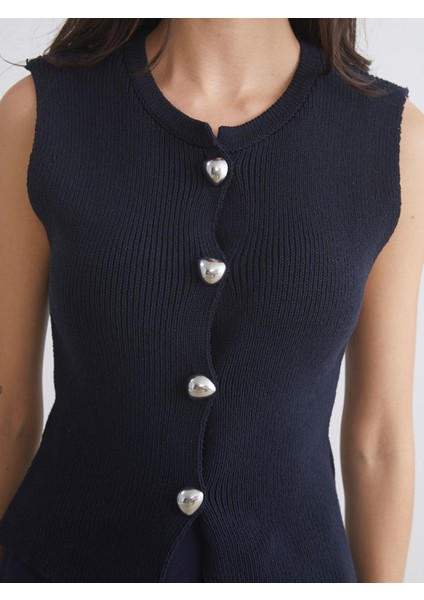 Yeni Sezon Bisiklet Yaka Kadın Triko Yelek modelleri