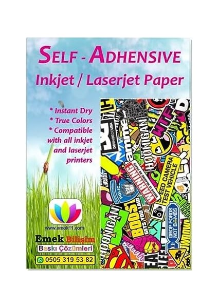 ve Laser Uyumlu Güçlü Yapışkanlı A4 Etiket Kağıdı Mat Yüzeyli 120GSM (50 Yaprak) fiyatları