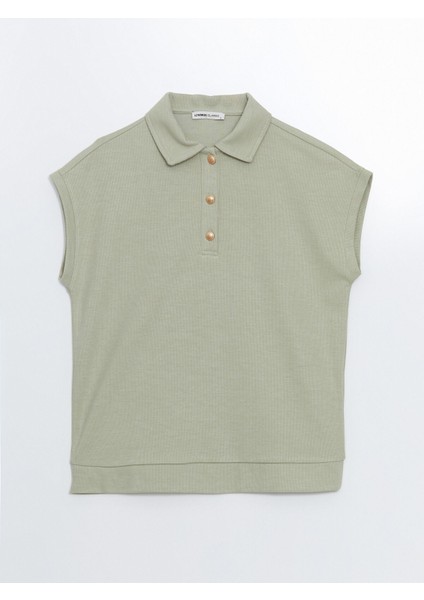 Yeni Sezon Polo Yaka Dokulu Kadın Tişört indirimleri