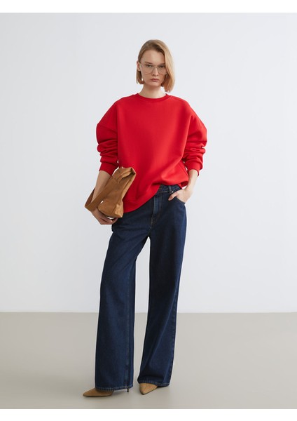 Yeni Sezon Bisiklet Yaka Oversize Kadın Kalın Sweatshirt fiyatları