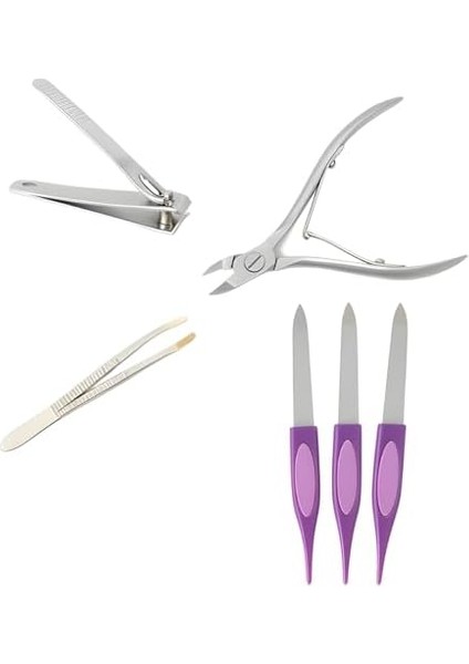 6 Lı Tırnak Bakım Seti, Manikür ve Pedikür Set, Tırnak Makası, Pens, Törpü, Cımbız, Kişisel Bakım Seti. modelleri