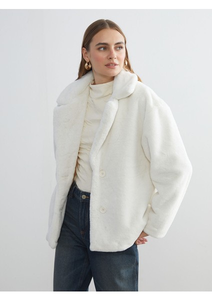 Yeni Sezon Ceket Yaka Kadın Pelüş Mont