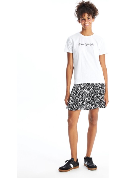 Yeni Sezon Bisiklet Yaka Baskılı Kısa Kollu Kadın Tişört fiyatları