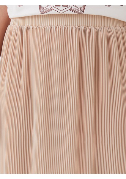 Yeni Sezon Kadın Beli Lastikli Düz Pileli Etek modelleri