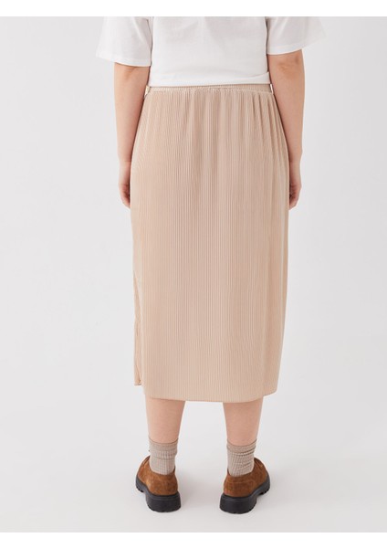 Yeni Sezon Kadın Beli Lastikli Düz Pileli Etek indirimleri