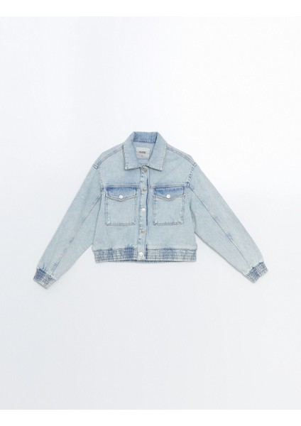 Yeni Sezon Gömlek Yaka Oversize Crop Kadın Jean Ceket indirimleri