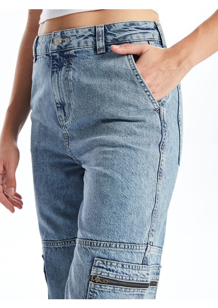 Yeni Sezon Standart Fit Kadın Kargo Jean Pantolon modelleri