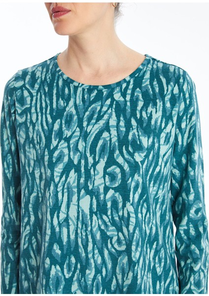 Yeni Sezon Bisiklet Yaka Desenli Kadın Tişört modelleri