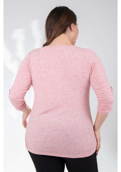 Kadın Büyük Beden Pembe Bluz modelleri